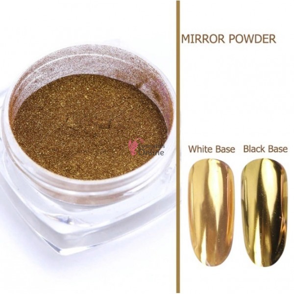 Pigment mirror chrome effect pentru Gel UV sau Acril, CE09 + 1 aplicator Bronze-Smokey